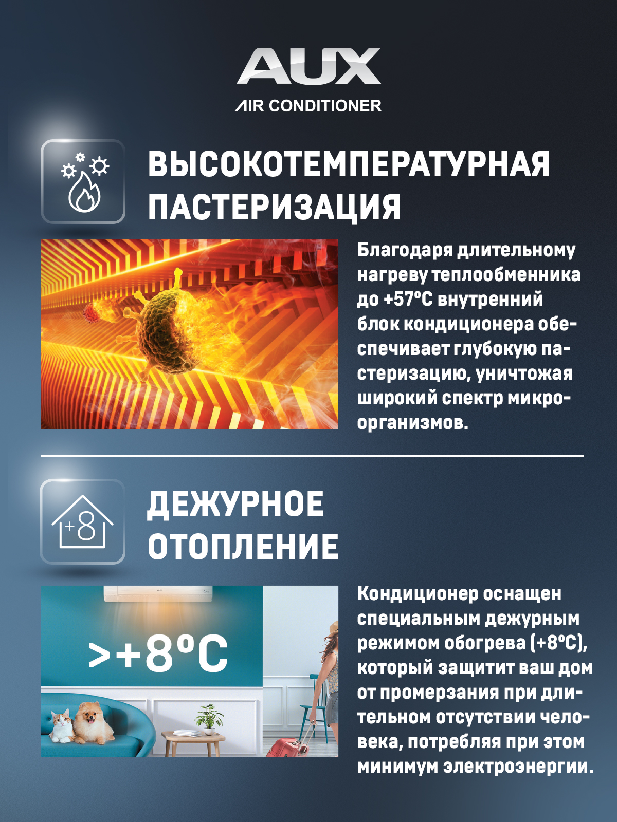 Настенная сплит-система AUX ASW-H24A4/CB-R2DI + AS-H24A4/CB-R2DI, белый